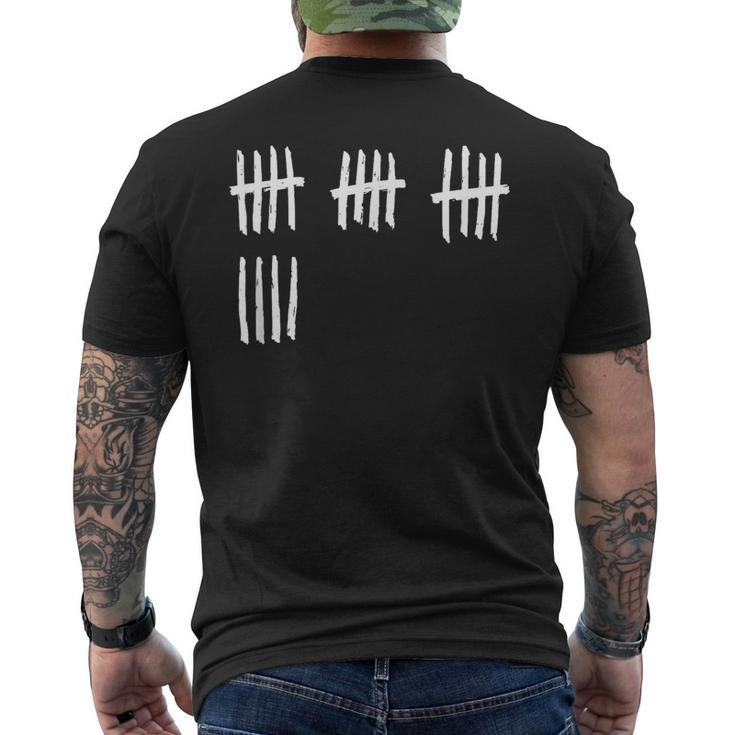 19Th Birthday Outfit 19 Years Old Tally Marks Anniversary Men's T-shirt Back Print