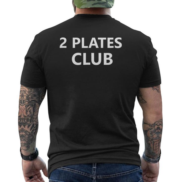 2 Plates Club Powerlifting 225Lbs Squat Bench Deadlift Mens Back Print T-shirt