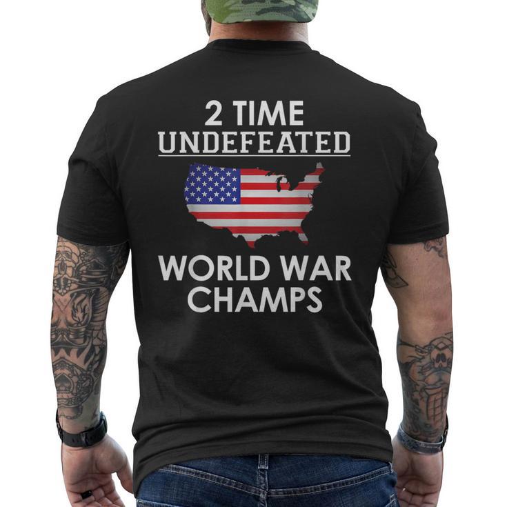 2 Time Undefeated World War Champs Usa Men's T-shirt Back Print