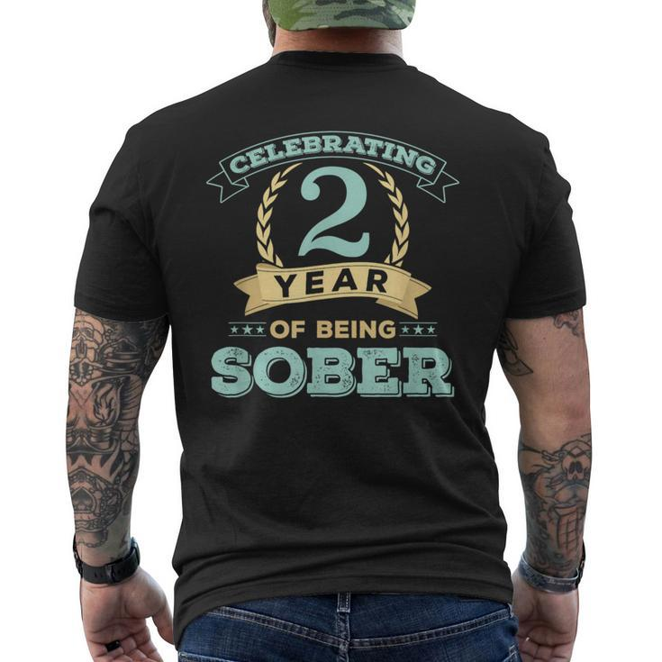 2 Year Sober Sobriety Anniversary Recovery Men Men's T-shirt Back Print