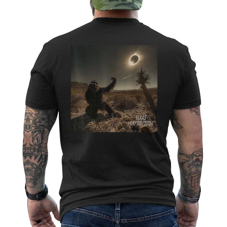 2024 Solar Eclipse Bigfoot Selfie With Solar Eclipse Men's T-shirt Back Print