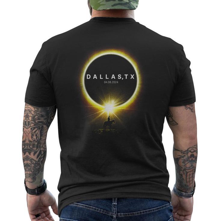 2024 Solar Eclipse As Seen From Dallas Texas For Texans Men's T-shirt Back Print