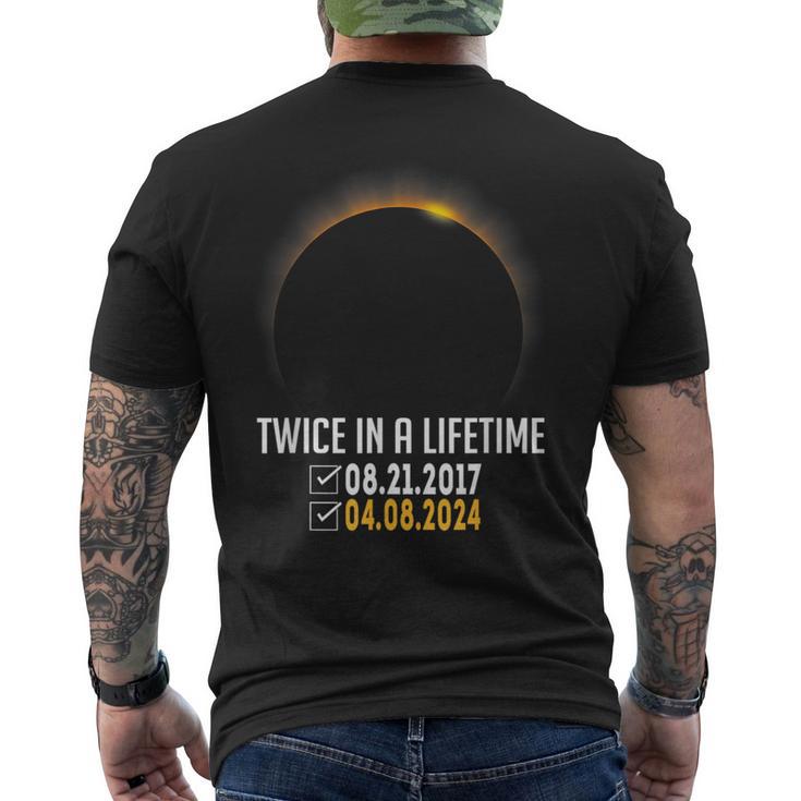 2024 Solar Eclipse Twice In Lifetime April 08 2024 Men's T-shirt Back Print