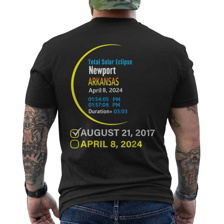 2024 Total Solar Eclipse April 8 In Arkansas Newport Men's T-shirt Back Print