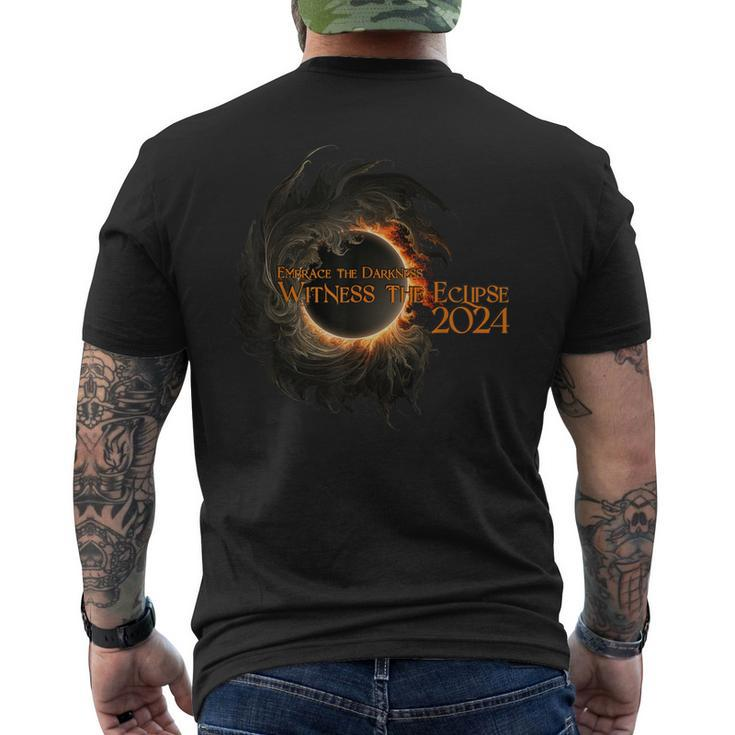 2024 Total Solar Eclipse April 8 Embrace The Darkness Men's T-shirt Back Print
