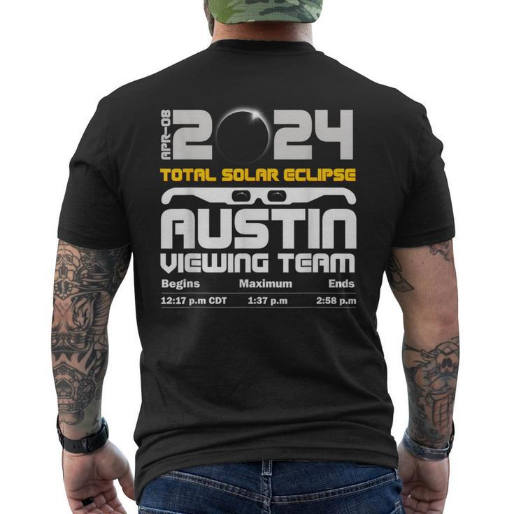 2024 Total Solar Eclipse Austin Tx Schedule Viewing Team Men's T-shirt Back Print