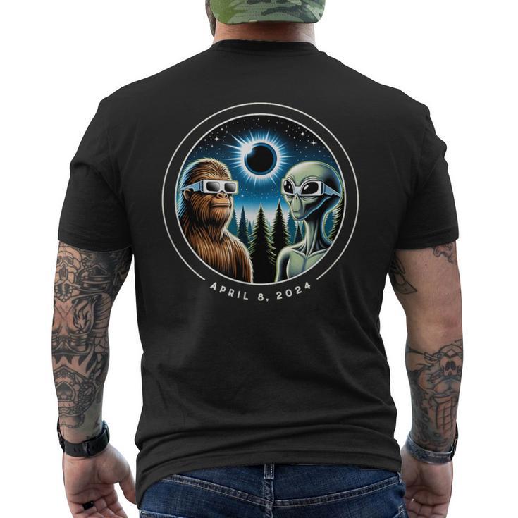 2024 Total Solar Eclipse Bigfoot Alien April Date Men's T-shirt Back Print