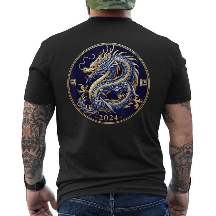 2024 Year Of The Dragon Chinese Zodiac 2024 New Year Men's T-shirt Back Print