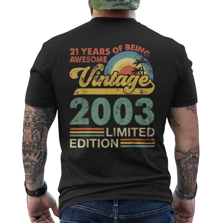 21St Birthday Born In 2003 21 Years Old Vintage 2003 Men's T-shirt Back Print