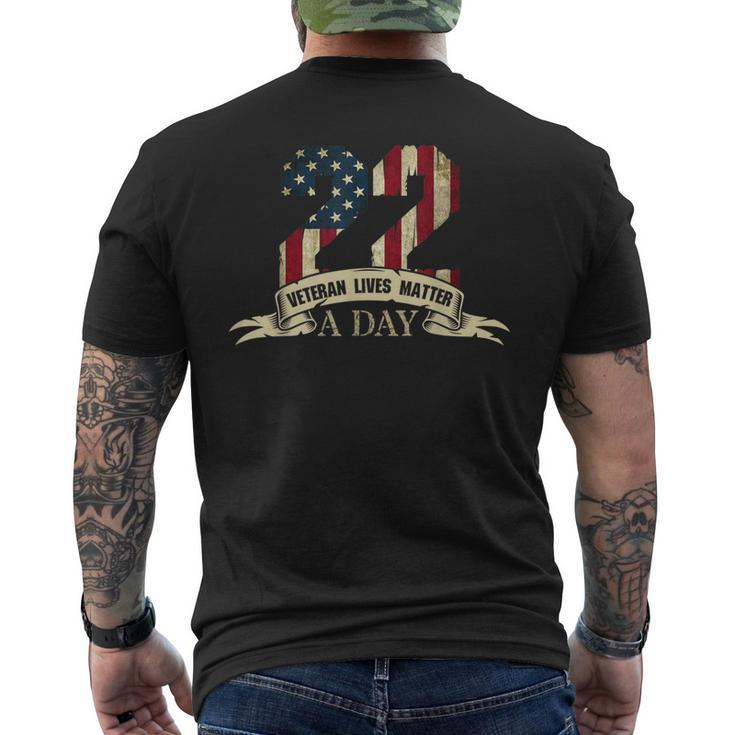22 A Day Veteran Lives Matter Suicide Awareness Novelty Men's T-shirt Back Print