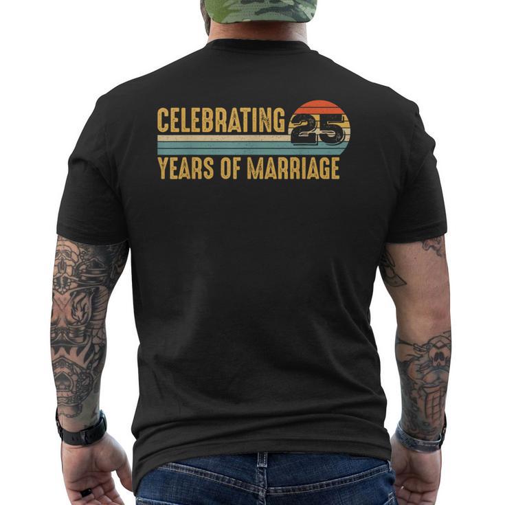 25 Years Marriage Married Couple 25Th Wedding Anniversary Men's T-shirt Back Print