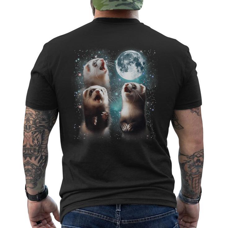 3 Ferret Moon Howling Ferret Head For Men Women Kid Men's T-shirt Back Print