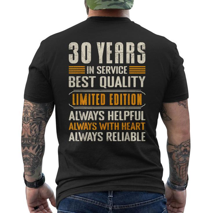 30 Years Of Service 30 Years Of Work Men's T-shirt Back Print