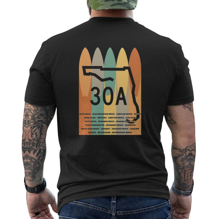 30A Surfboards Towns Of 30A Mens Back Print T-shirt