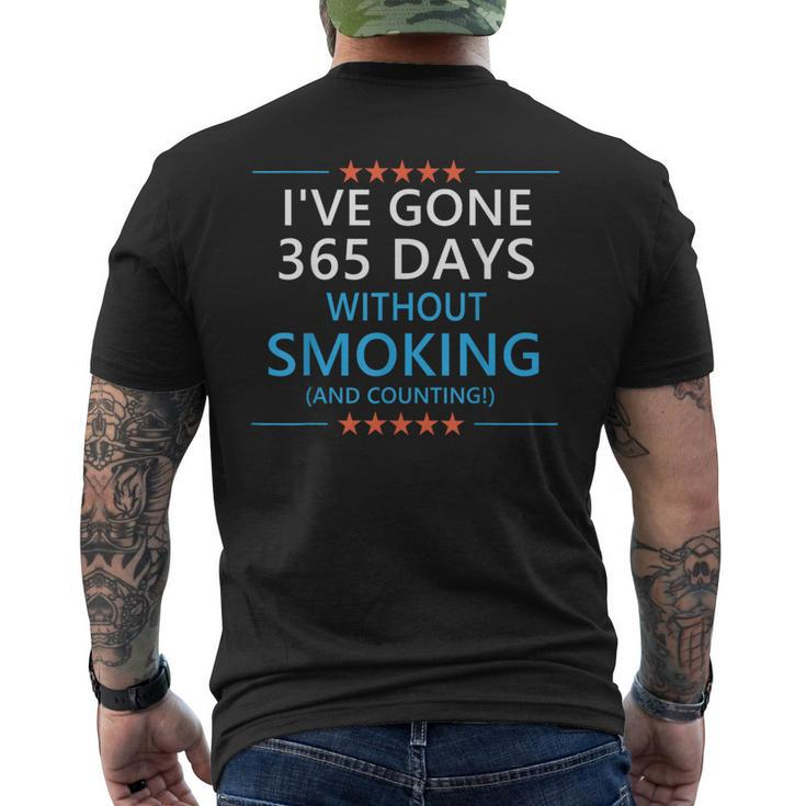365 Days Without Smoking 1 Year Smoke Free Anniversary Men's T-shirt Back Print