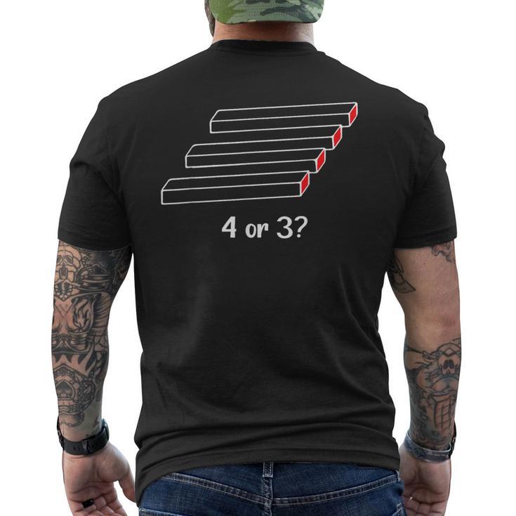 4 Or 3 Optical Illusion T-Shirt mit Rückendruck