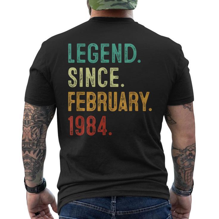 40 Year Old Legend Since February 1984 40Th Birthday Decor Men's T-shirt Back Print