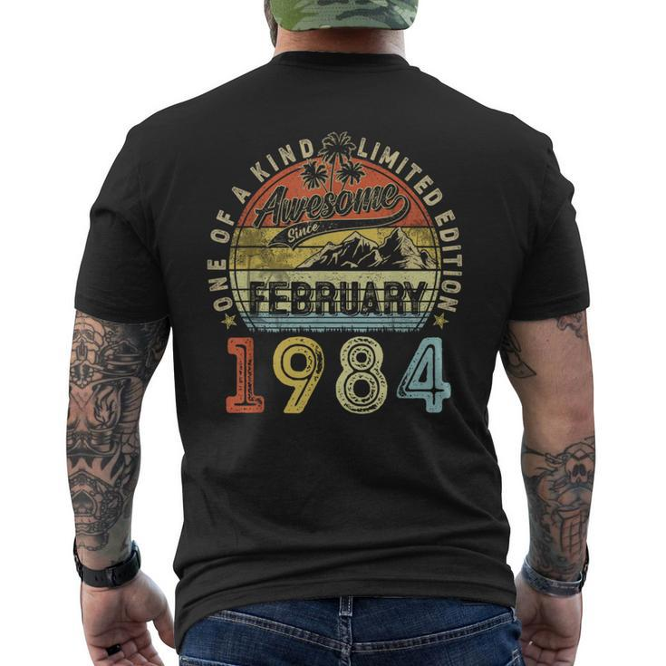 40 Years Old Awesome Since February 1984 40Th Birthday Men's T-shirt Back Print