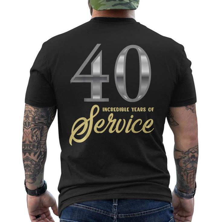 40 Years Of Service 40Th Employee Anniversary Appreciation Men's T-shirt Back Print