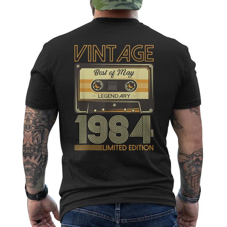 40Th Birthday Man May Vintage 1984 Vintage Cassette Men's T-shirt Back Print