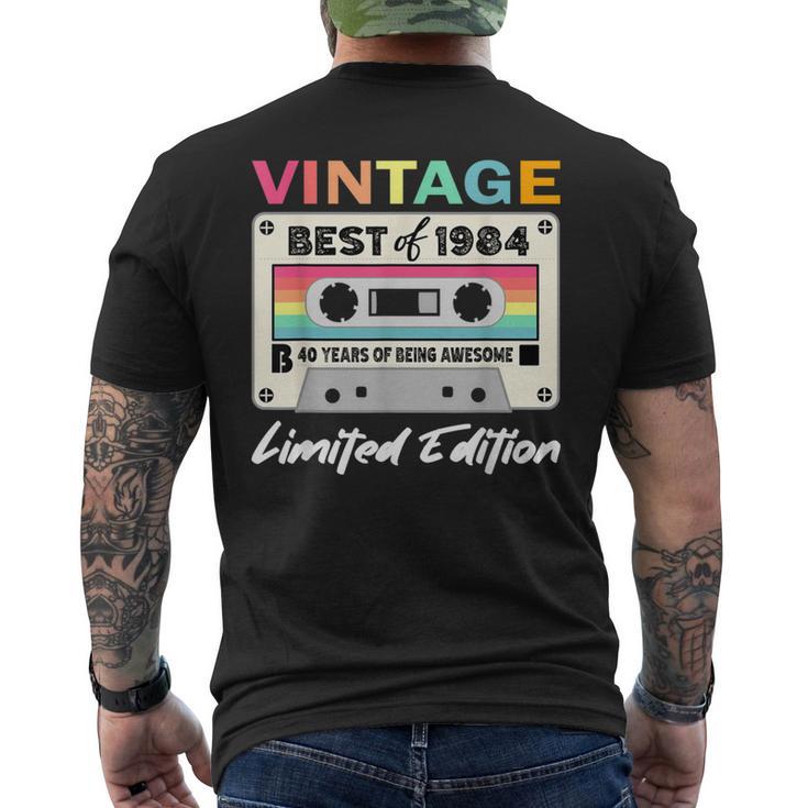 40Th Birthday Retro Cassette Best Of 1984 Men's T-shirt Back Print