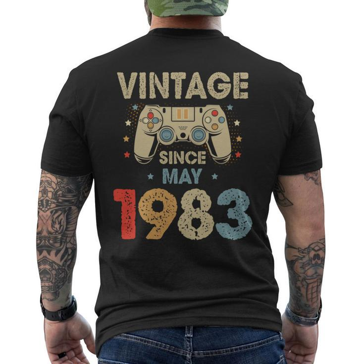 41St Birthday Boy Gamer Vintage May 1983 Bday Men's T-shirt Back Print