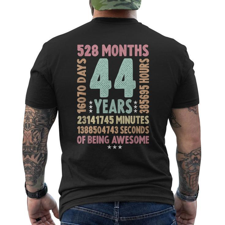 44Th Birthday 44 Years Old Vintage Retro 44 Yr Old Men's T-shirt Back Print