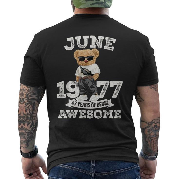 47 Year Old Awesome June 1977 47Th Birthday Boys Men's T-shirt Back Print