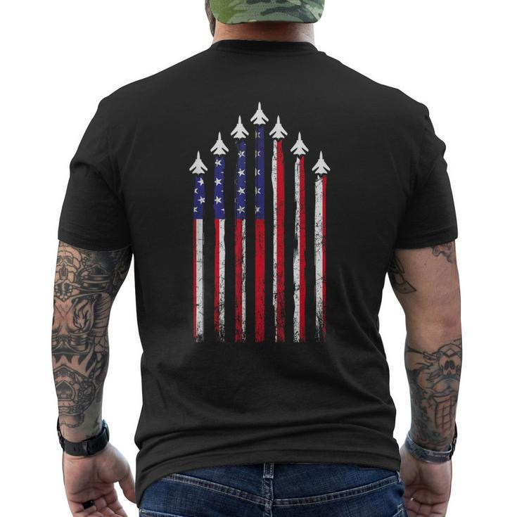 4Th Of July Air Force Veteran Patriotic Fighter Jets Men's T-shirt Back Print
