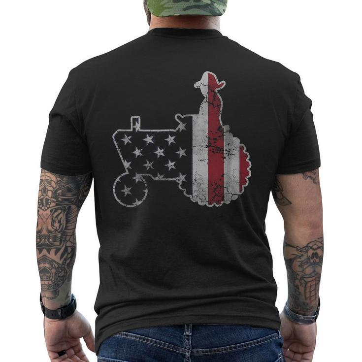 4Th Of July American Flag Tractor Usa Independence Day Men's T-shirt Back Print