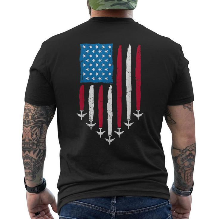 4Th Of July Fourth 4 Patriotic Usa Flag Fighter Jets Kid Men's T-shirt Back Print
