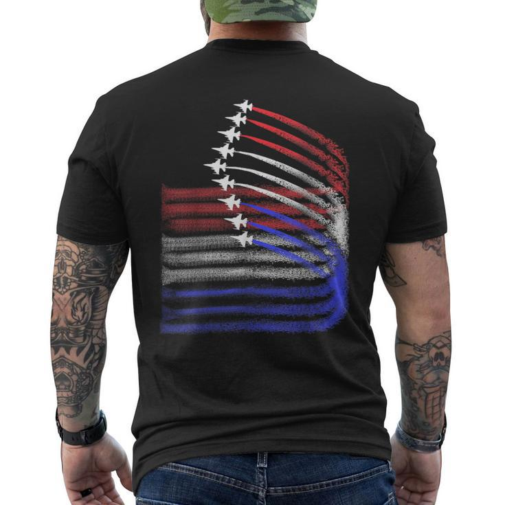 4Th Of July Jet American Flag Patriotic Usa For Boys Men's T-shirt Back Print