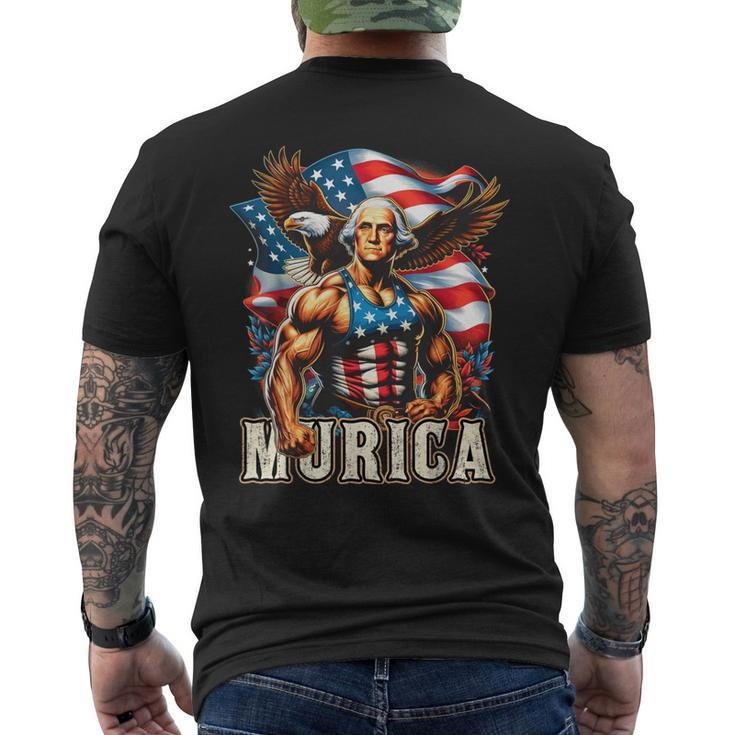 4Th Of July Patriotic George Washington July 4Th Usa Men's T-shirt Back Print