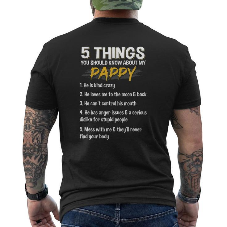 5 Things You Should Know About My Pappy Father's Day Mens Back Print T-shirt