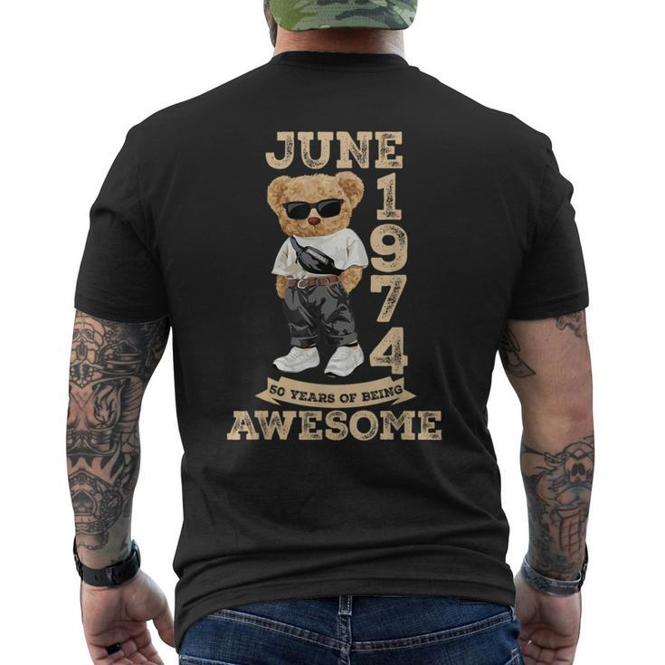 50 Years Of Being Awesome June 1974 Cool 50Th Birthday Men's T-shirt Back Print