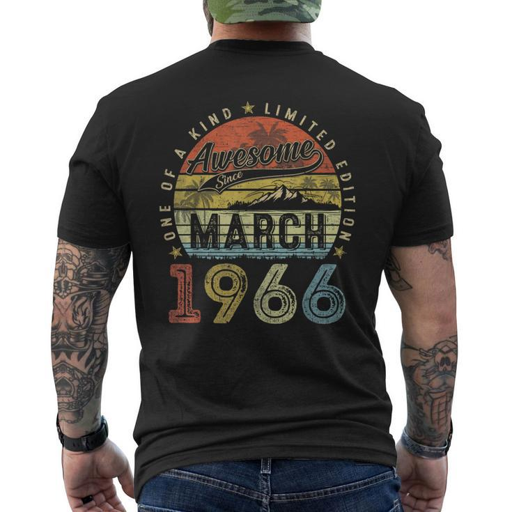 58 Year Old Vintage March 1966 58Th Birthday Women Men's T-shirt Back Print