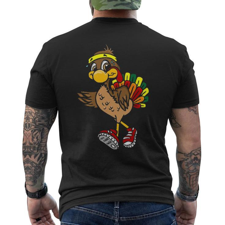 5K Turkey Trot Squad Pilgrim Thanksgiving Running Men's T-shirt Back Print