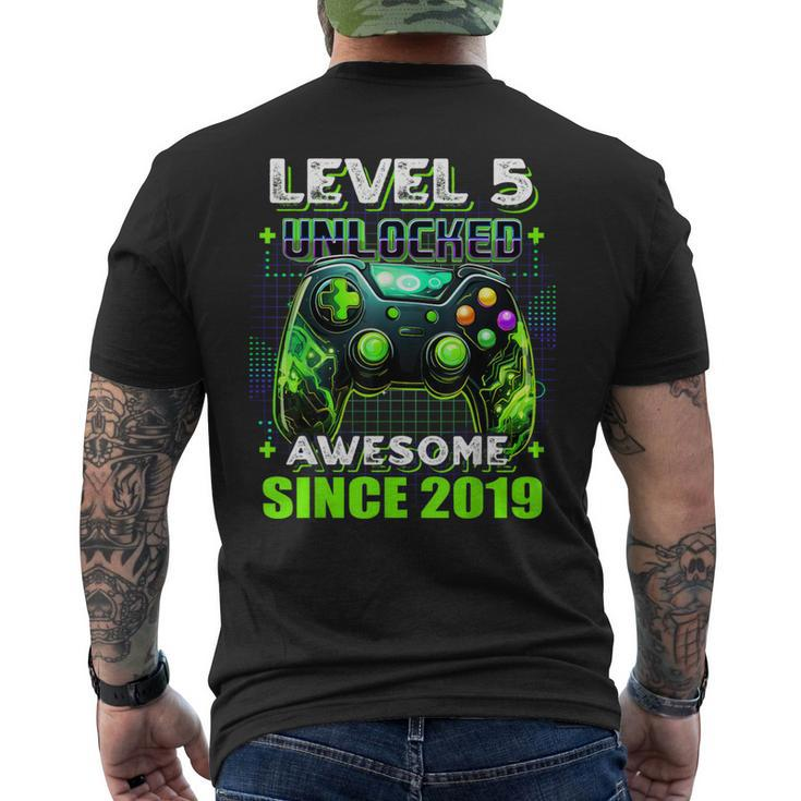 5Th Birthday Gamer 5 Year Old Bday Boy Five Son Men's T-shirt Back Print