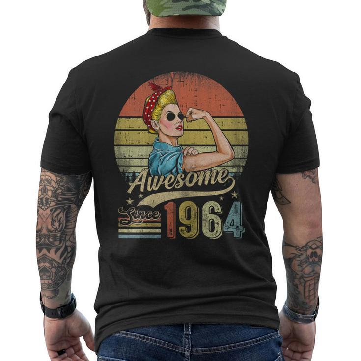 60 Year Old Awesome Since 1964 60Th Birthday Women Men's T-shirt Back Print