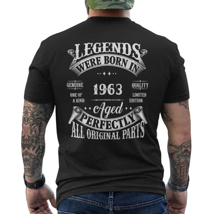 60Th Birthday Vintage Born In 1963 60 Years Old B-Day Men's T-shirt Back Print