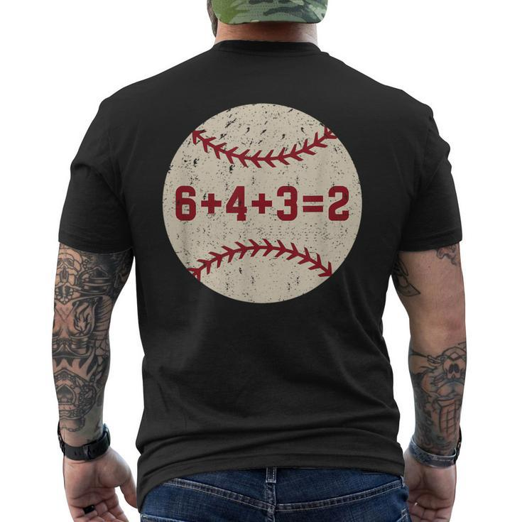 6432 Baseball Double Play Retro Baseball Player Men's T-shirt Back Print