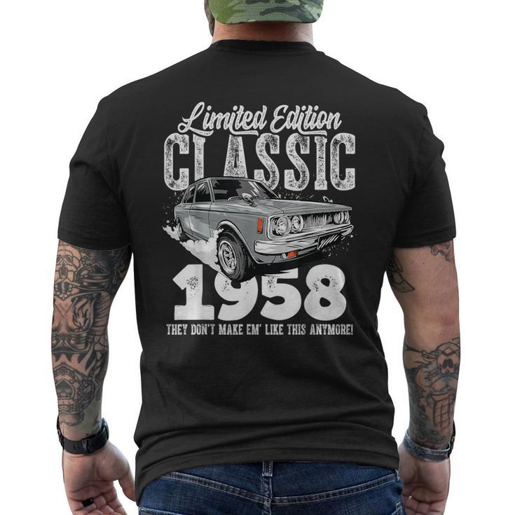 65Th Birthday Vintage Classic Car 1958 B-Day 65 Year Old Men's T-shirt Back Print