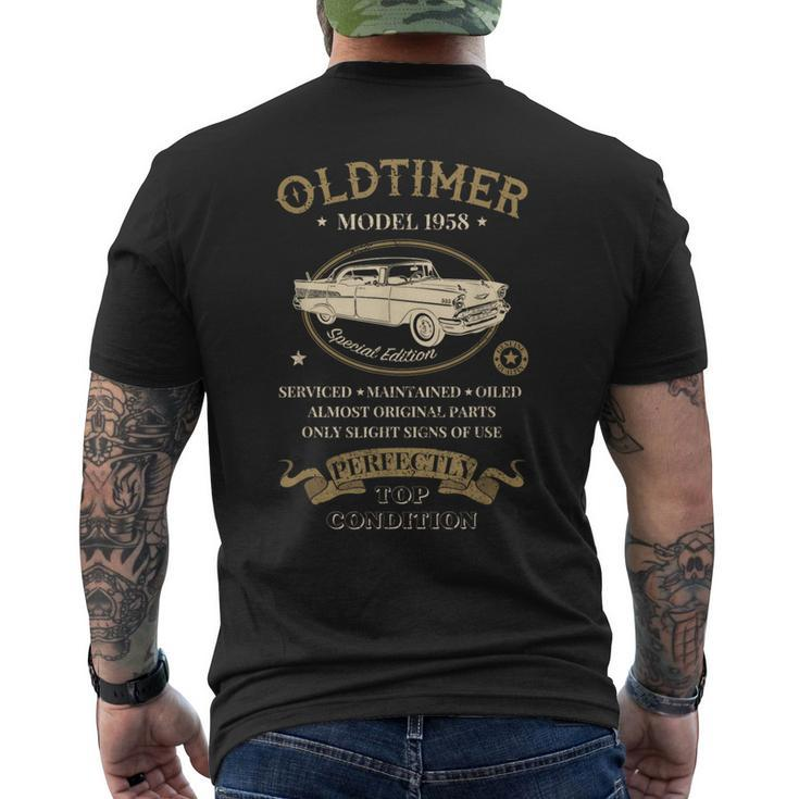 66Th Birthday Vintage Oldtimer Model 1958 Men's T-shirt Back Print