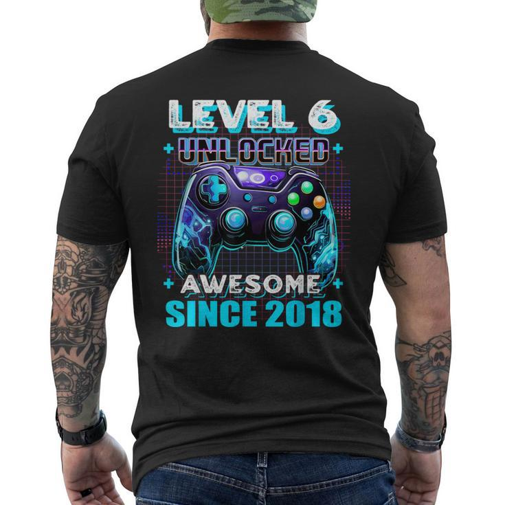 6Th Birthday Gamer 6 Year Old Bday Boy Six Son Men's T-shirt Back Print