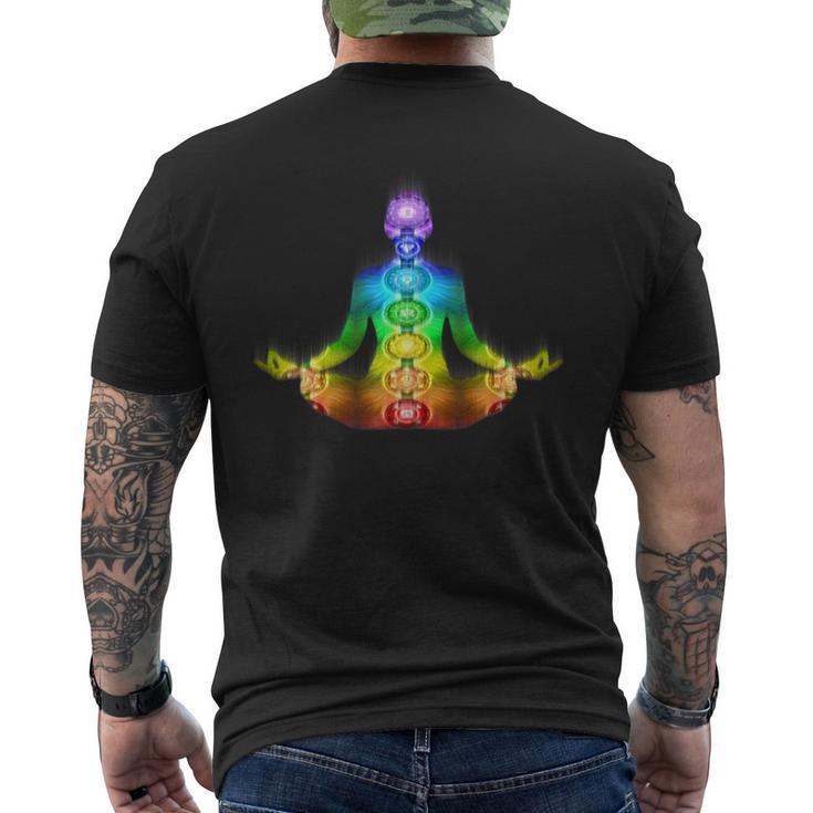 7 Chakras Yoga Meditation Men's T-shirt Back Print