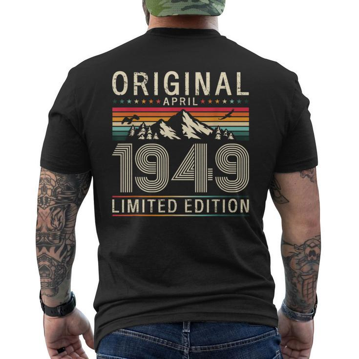 75Th Birthday Man Original April Vintage 1949 Men's T-shirt Back Print