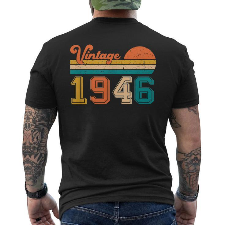 77Th Birthday Retro Vintage Born In 1946 Birthday Men's T-shirt Back Print