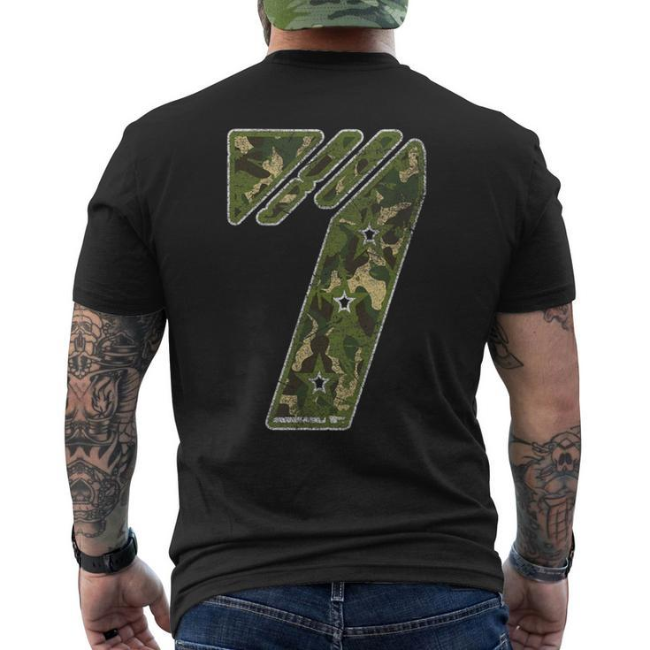 7Th Birthday Soldier 7 Year Old Military Themed Camo Men's T-shirt Back Print