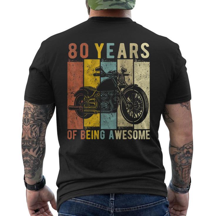 80 Year Old Motorcycle Birthday Vintage Retro 80Th Birthday Men's T-shirt Back Print