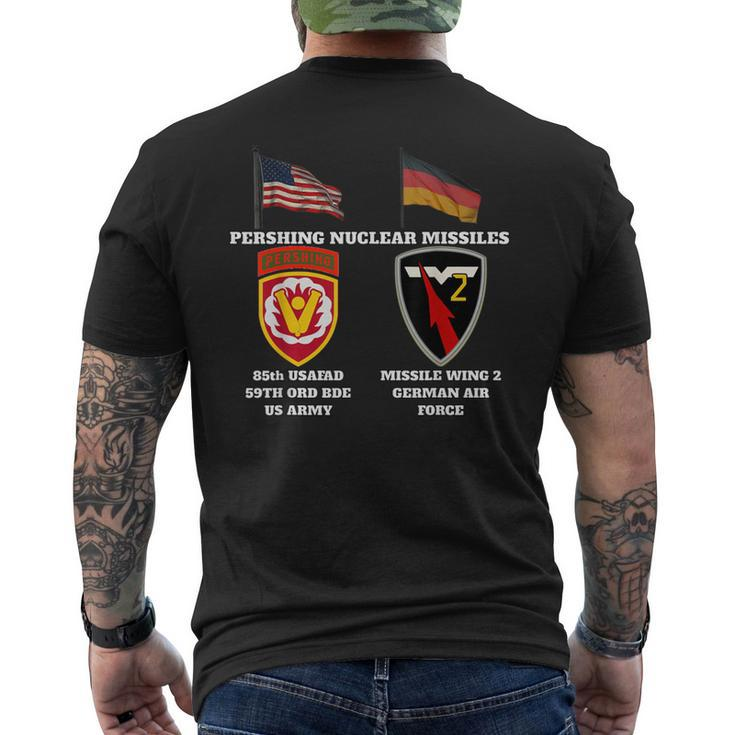 85Th Usafad Ssi W Pershing And Missile Wing 2 Nuc V Print Men's T-shirt Back Print
